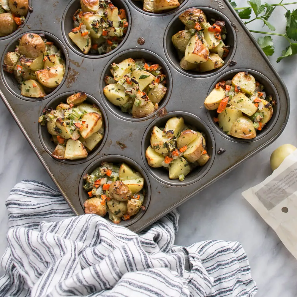 Muffin tin Christmas potatoes.