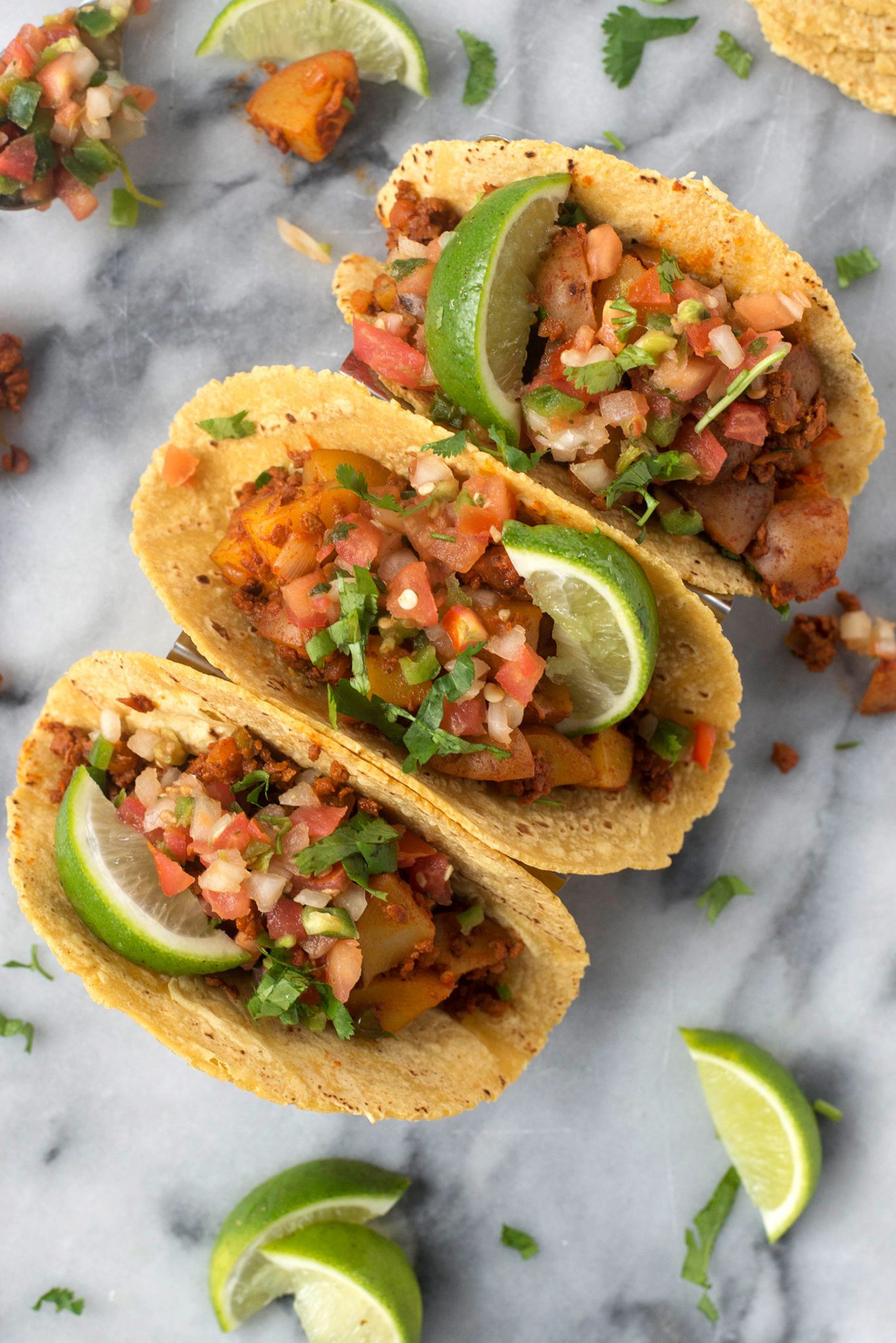 Potato and chorizo tacos.